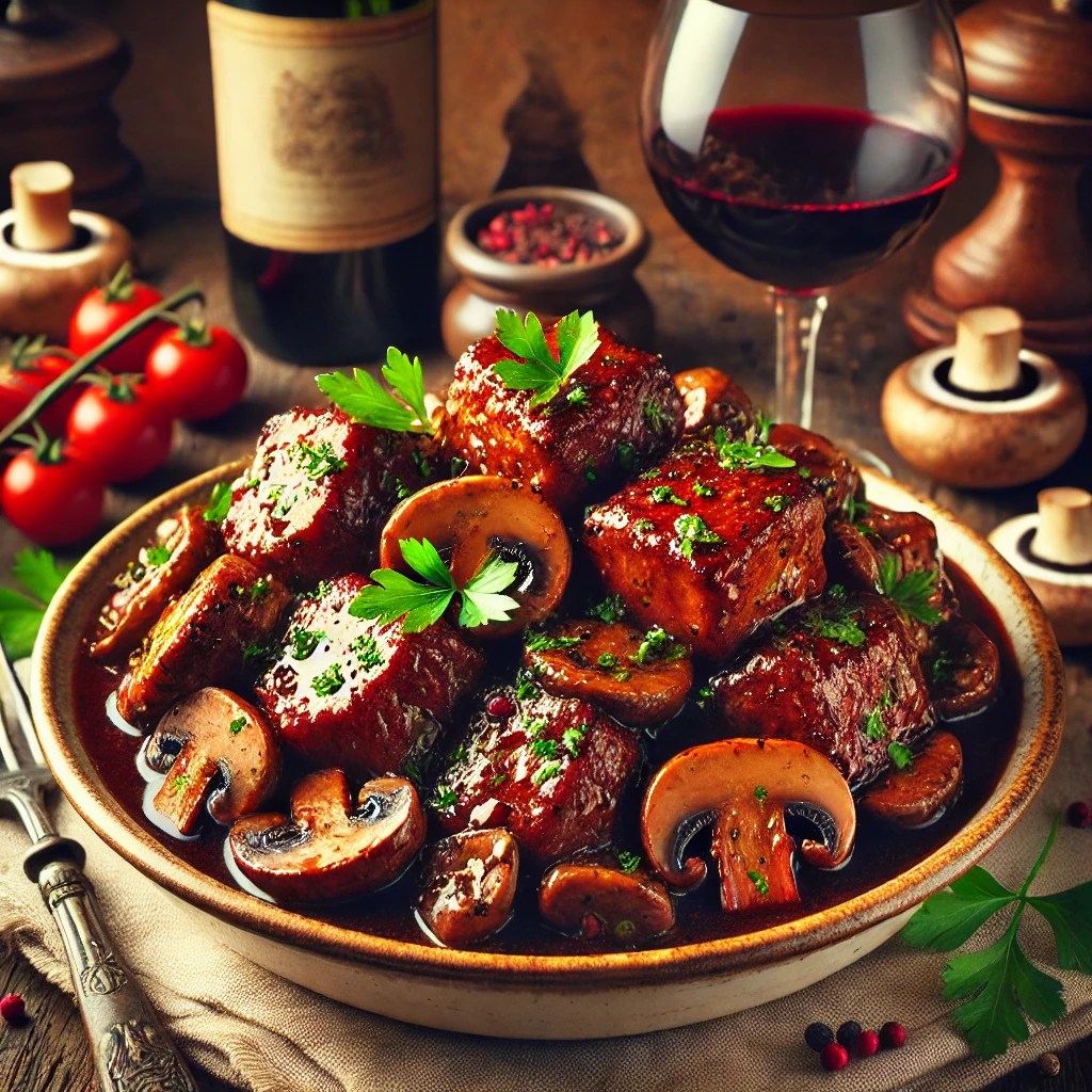 Red Wine-Braised Pork with Mushrooms and&nbsp;Herbs