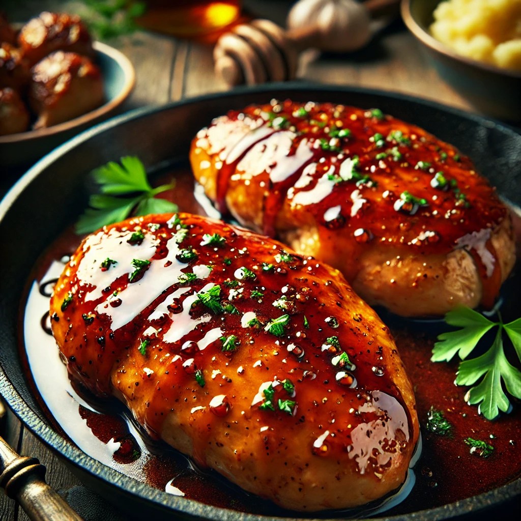 Bourbon Honey Balsamic Glazed Chicken&nbsp;Breasts