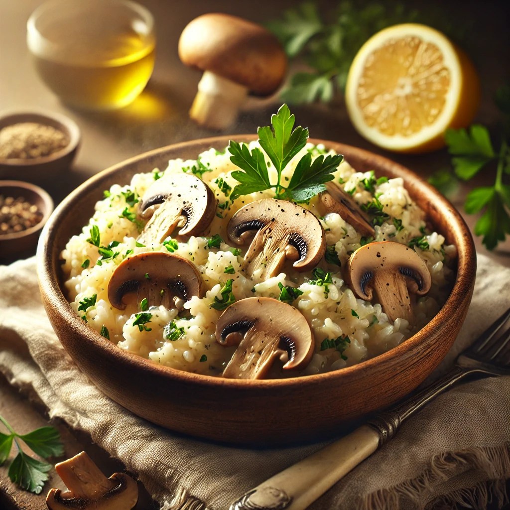 Vegan White Wine and Mushroom&nbsp;Risotto