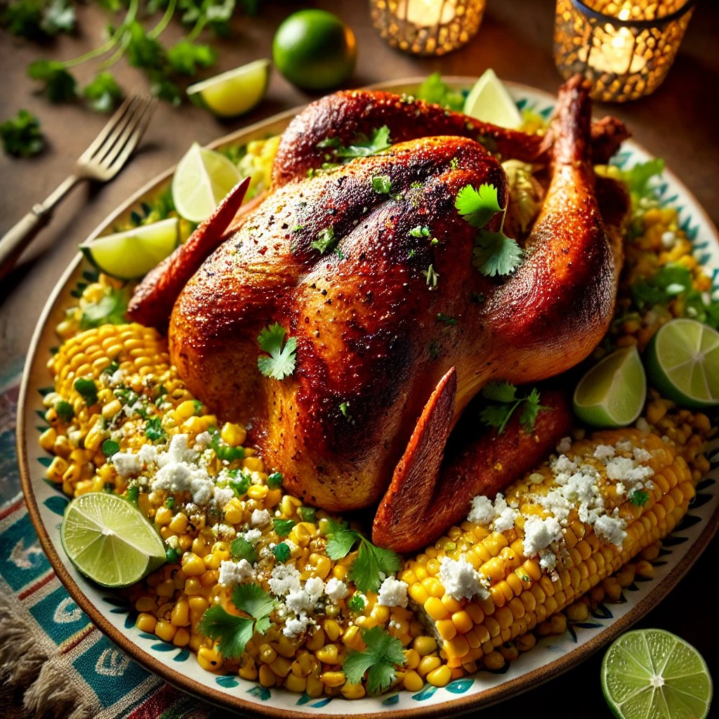Tequila-Marinated Turkey with Elote Corn&nbsp;Salad