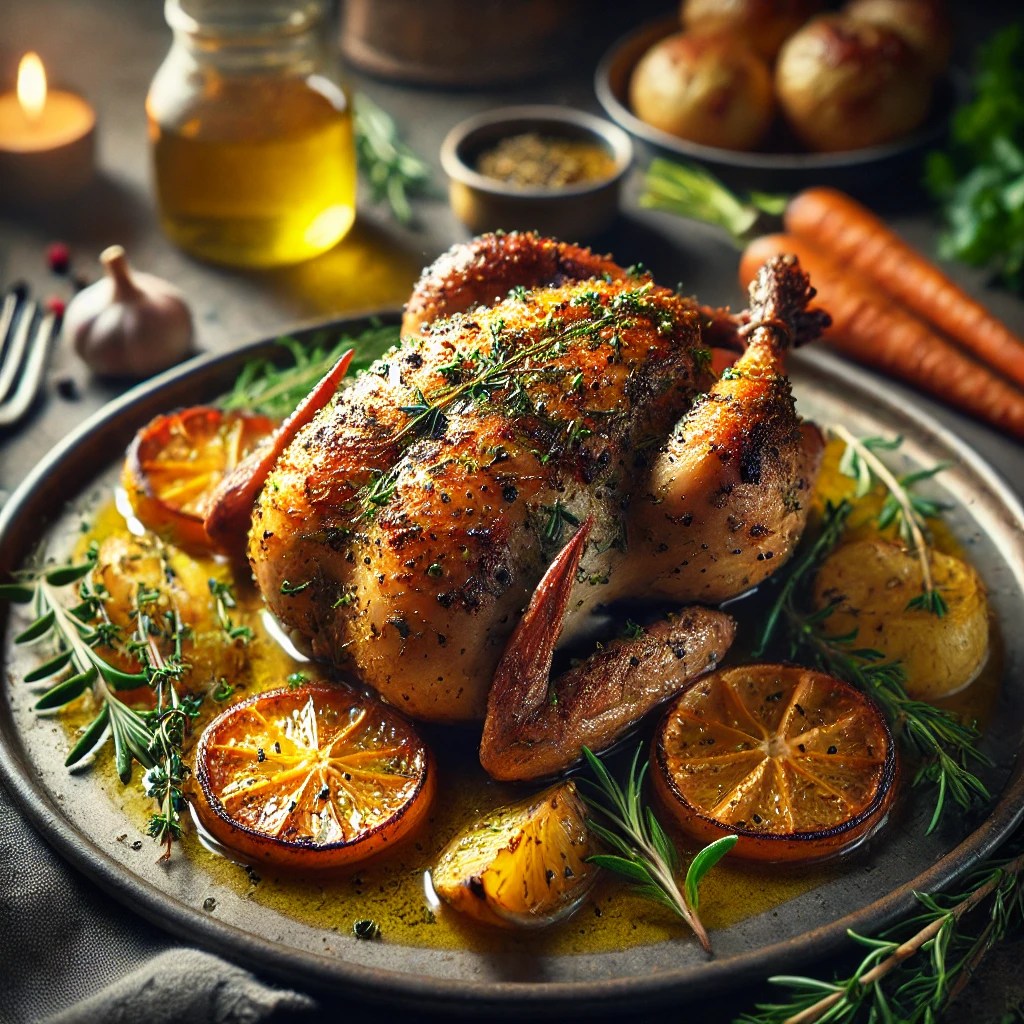 Hunter’s Herb-Crusted Roast Quail with Citrus Pan&nbsp;Sauce