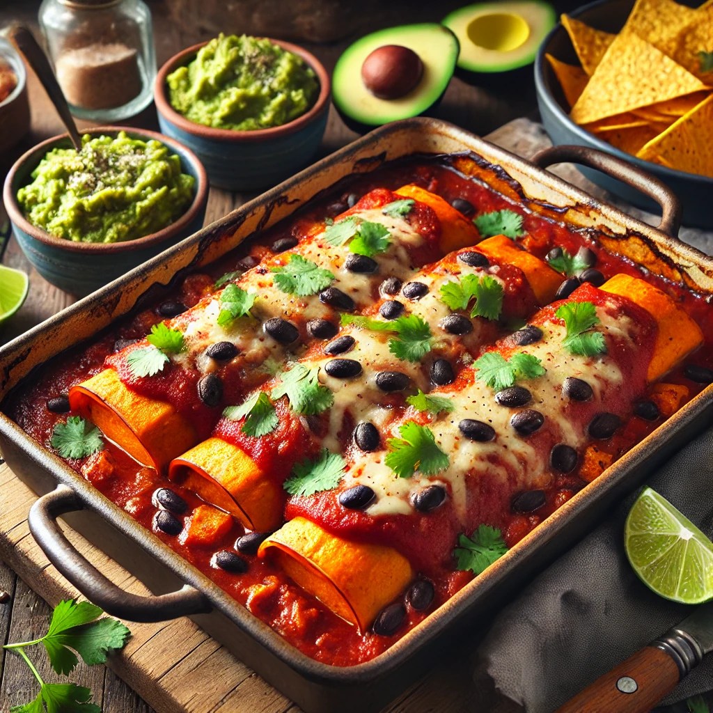 Vegan Sweet Potato and Black Bean Enchiladas: A Flavorful and Hearty Plant-Based&nbsp;Dish