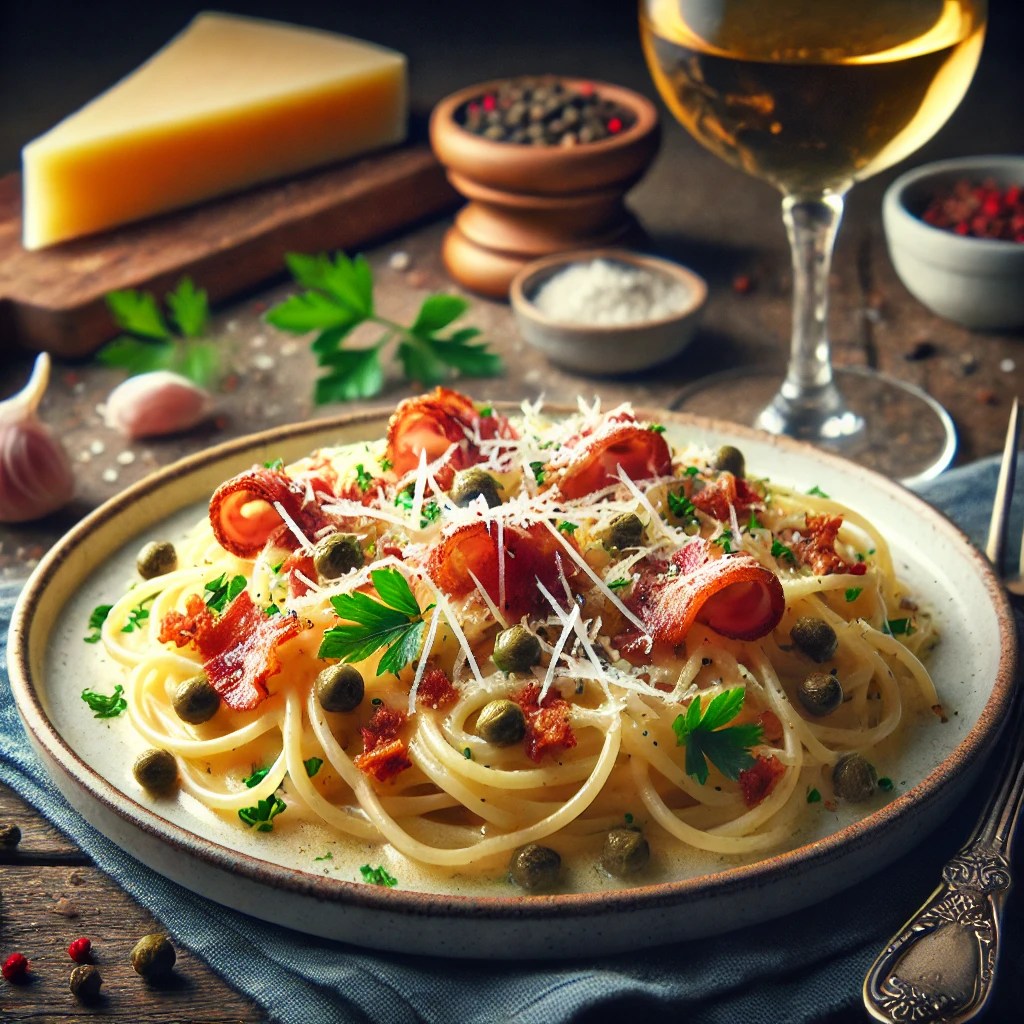 Bacon and Caper Carbonara with White Wine: A Delicious Twist on a&nbsp;Classic
